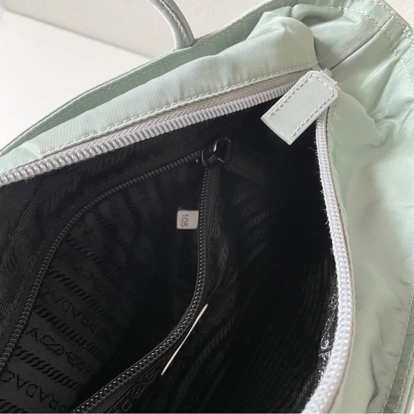 Prada gray Tessuto nylon triangle logo shoulder tote bag - Picture 10 of 11
